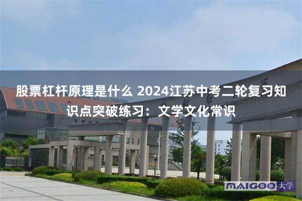 股票杠杆原理是什么 2024江苏中考二轮复习知识点突破练习：文学文化常识