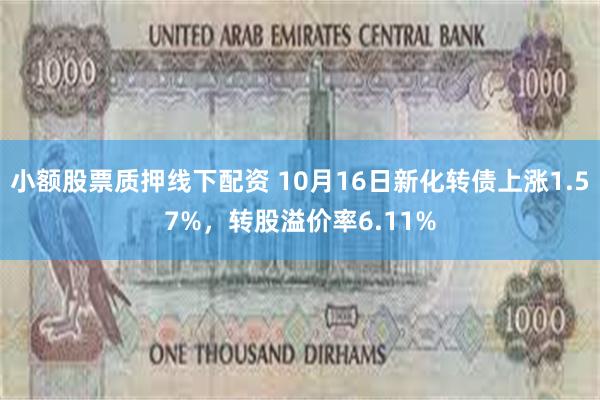 小额股票质押线下配资 10月16日新化转债上涨1.57%，转股溢价率6.11%